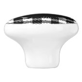 White Moose Black Buffalo Pset Pattern Keramische Knop (Zijkant)