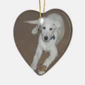 White Moose Keramisch Ornament (Links)