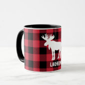 White Moose met de naam Red Buffalo Check Mok (Voorkant links)