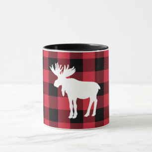 White Moose Red Buffalo Check Mok