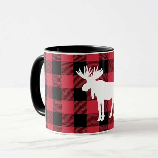 White Moose Red Buffalo Check Mok (Voorkant links)