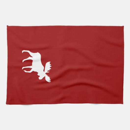 White Moose Silhouette Theedoek (Horizontaal)