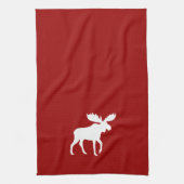 White Moose Silhouette Theedoek (Verticaal)