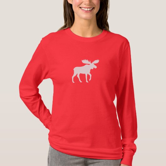 White Moose Silhouette | Wilde dieren T-shirt (Voorkant)