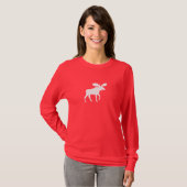 White Moose Silhouette | Wilde dieren T-shirt (Voorkant volledig)