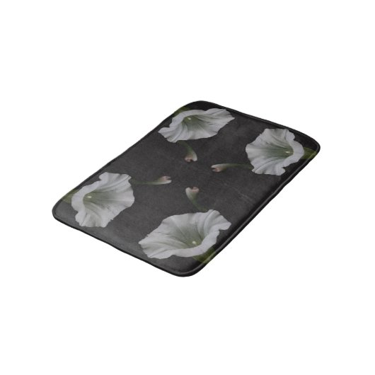 White Morning Glory Flower Abstract Badmat (Gekanteld)