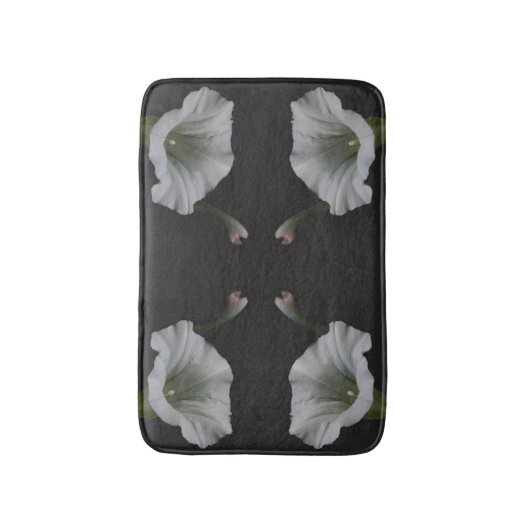 White Morning Glory Flower Abstract Badmat (Voorkant Verticaal)