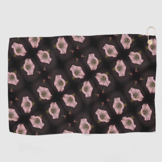 White Morning Glory Flower Close Up Pattern Golfhanddoek (Horizontaal)