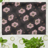 White Morning Glory Flower Close Up Pattern Theedoek (Gevouwen)