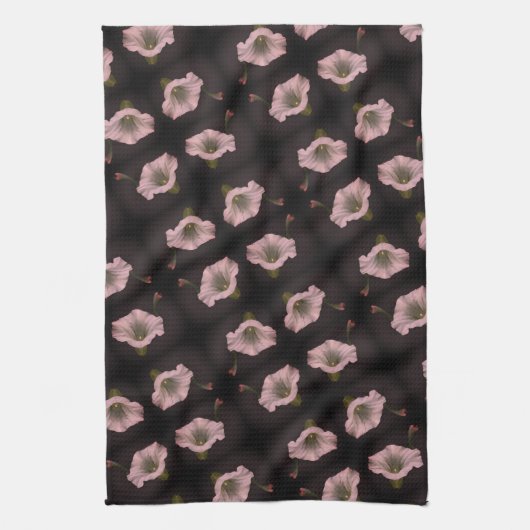 White Morning Glory Flower Close Up Pattern Theedoek (Verticaal)