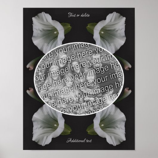 White Morning Glory Flower Creëer Uw eigen foto Poster (Voorkant)