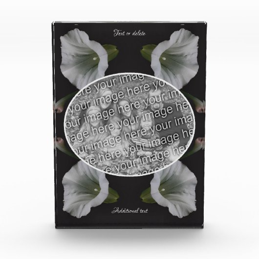 White Morning Glory Flower Creëer Uw Eigen Fotoblokken (Voorkant)