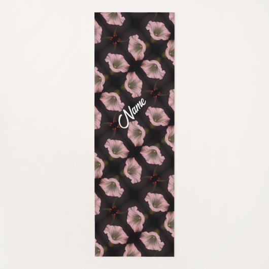 White Morning Glory Flower Pattern - Gepersonalise Yogamat (Voorkant)