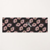 White Morning Glory Flower Pattern - Gepersonalise Yogamat (Voorkant (horizontaal))