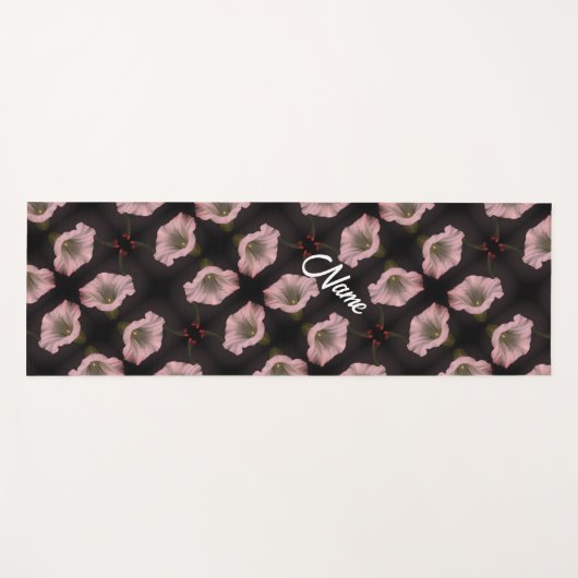 White Morning Glory Flower Pattern - Gepersonalise Yogamat (Voorkant (horizontaal))