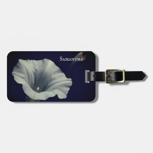 White Morning Glory Flower Up Personated Bagagelabel (Voorkant horizontaal)