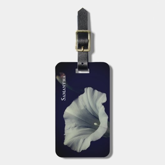White Morning Glory Flower Up Personated Bagagelabel (Voorkant verticaal)