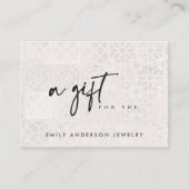 WHITE MOROCCAN TILE TEXTURE GIFT-CERTIFICAAT  VISITEKAARTJE (Voorkant)