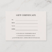 WHITE MOROCCAN TILE TEXTURE GIFT-CERTIFICAAT VISITEKAARTJE (Achterkant)