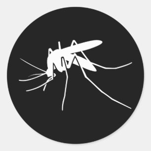 White Mosquito Side Uitzicht Ronde Sticker