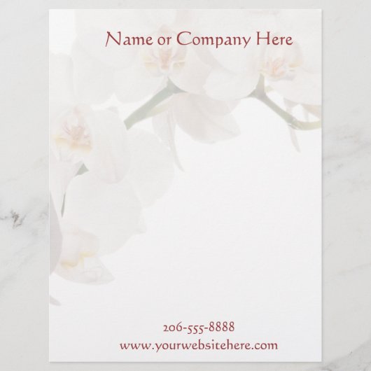 White Moth Orchid Gepersonaliseerd Briefhoofd (Voorkant)