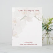 White Moth Orchid Gepersonaliseerd Briefhoofd (Staand voorkant)