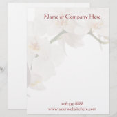 White Moth Orchid Gepersonaliseerd Briefhoofd (Voorkant / Achterkant)