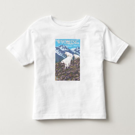 White Mountain Goat Family Wyoming Kinder Shirts (Voorkant)
