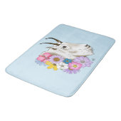 White Mountain Goat Flowers Badmat (Gekanteld)