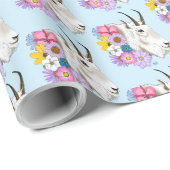 White Mountain Goat Flowers Cadeaupapier (Rol Hoek)