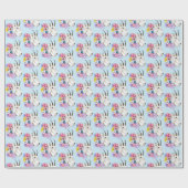 White Mountain Goat Flowers Cadeaupapier (Vlak)
