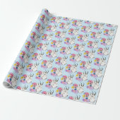 White Mountain Goat Flowers Cadeaupapier (Uitgerold)