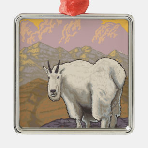 White Mountain GoatUtah Metalen Ornament