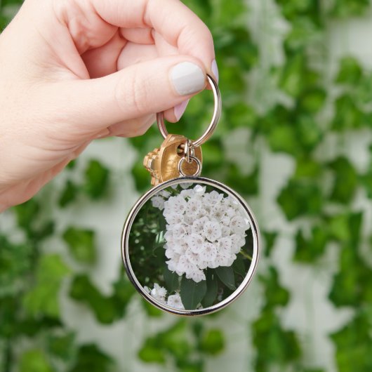White Mountain Laurel Floral Button Sleutelhanger (Hand)