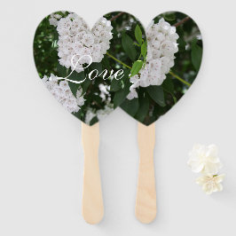 White Mountain Laurel Wedding Paddle Fan Handwaaier