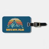 White Mountain Peak California Retro Turquoise Bagagelabel (Voorkant horizontaal)