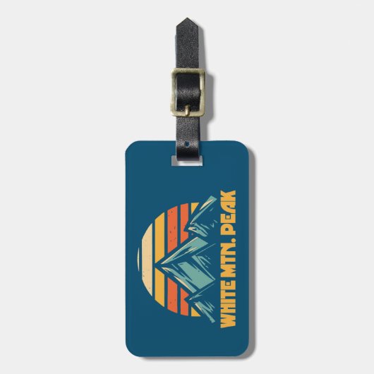 White Mountain Peak California Retro Turquoise Bagagelabel (Voorkant verticaal)
