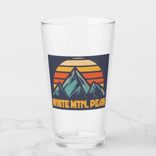 White Mountain Peak California Retro Turquoise Glas (Voorkant)
