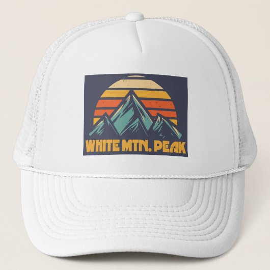 White Mountain Peak California Retro Turquoise Trucker Pet (Voorkant)