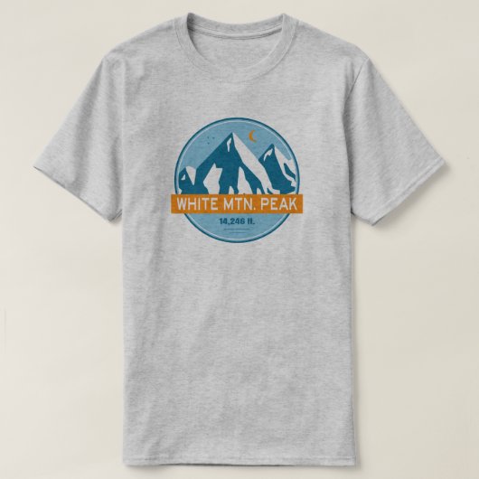 White Mountain Peak California sterren Maan T-shirt (Design voorkant)