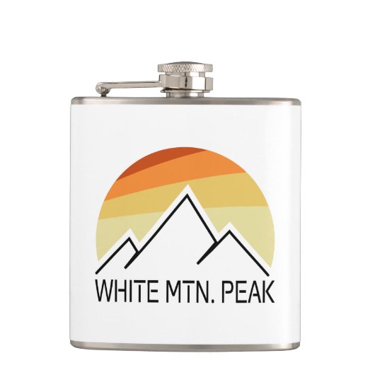 White Mountain Peak Californië Retro Heupfles (Voorkant)