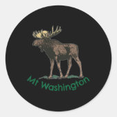 White Mountains Mt Washington New Hampshire Moose  Ronde Sticker (Voorkant)