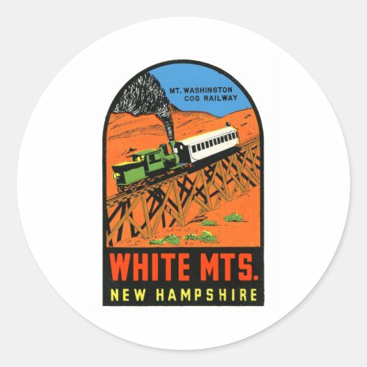 White Mountains New Hampshire _1  Ronde Sticker (Voorkant)