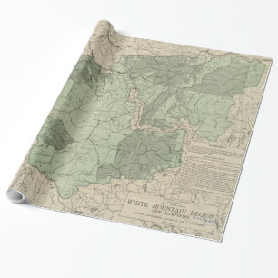 White Mountains New Hampshire Map (1915) Cadeaupapier