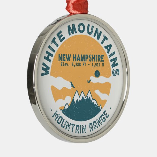 White Mountains New Hampshire - Retro  Metalen Ornament (Rechts)