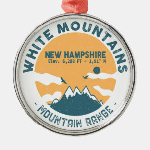 White Mountains New Hampshire - Retro  Metalen Ornament