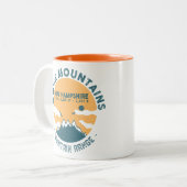 White Mountains New Hampshire - Retro  Tweekleurige Koffiemok (Voorkant links)