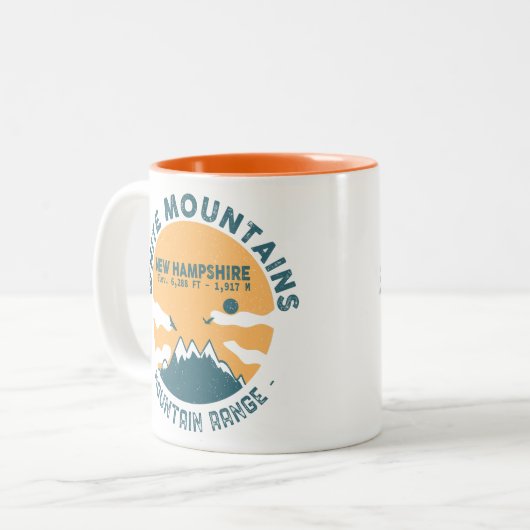 White Mountains New Hampshire - Retro Tweekleurige Koffiemok (Voorkant links)