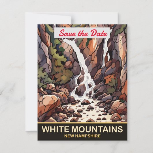 White Mountains, New Hampshire Save The Date (Voorkant)