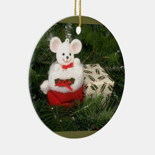 White Mouse kerstversiering Keramisch Ornament (Rechts)